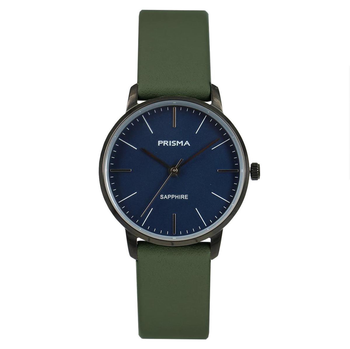 Prisma Horloge P.2093.861E blauw-zwart - leder groen 5 ATM