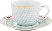 Pip Studio set 6 esspresso cups & saucer 'Blushing Birds' white 120 ml