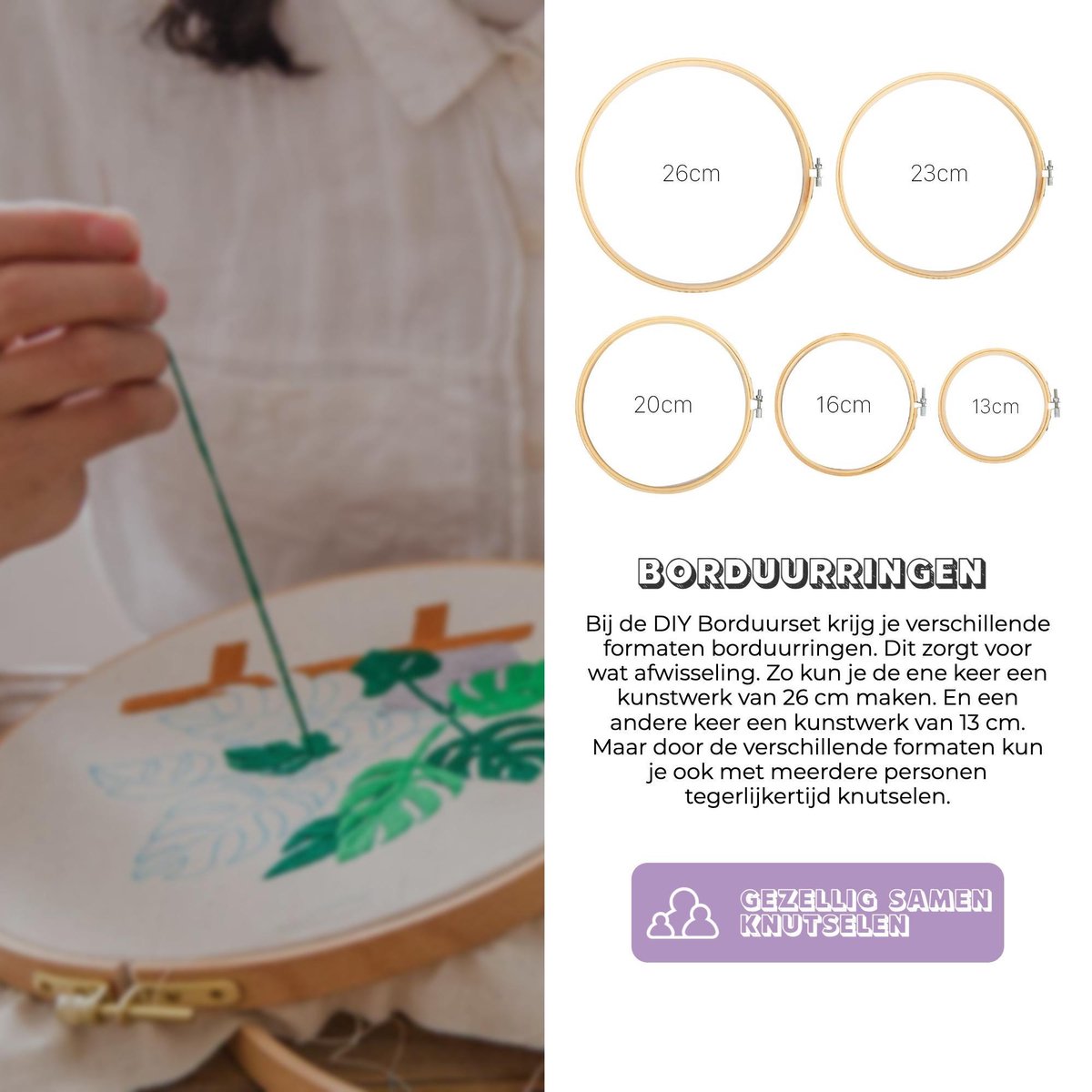 DIY Borduurpakket - Complete borduurset voor volwassenen & kinderen - 100 kleuren — afbeelding 2