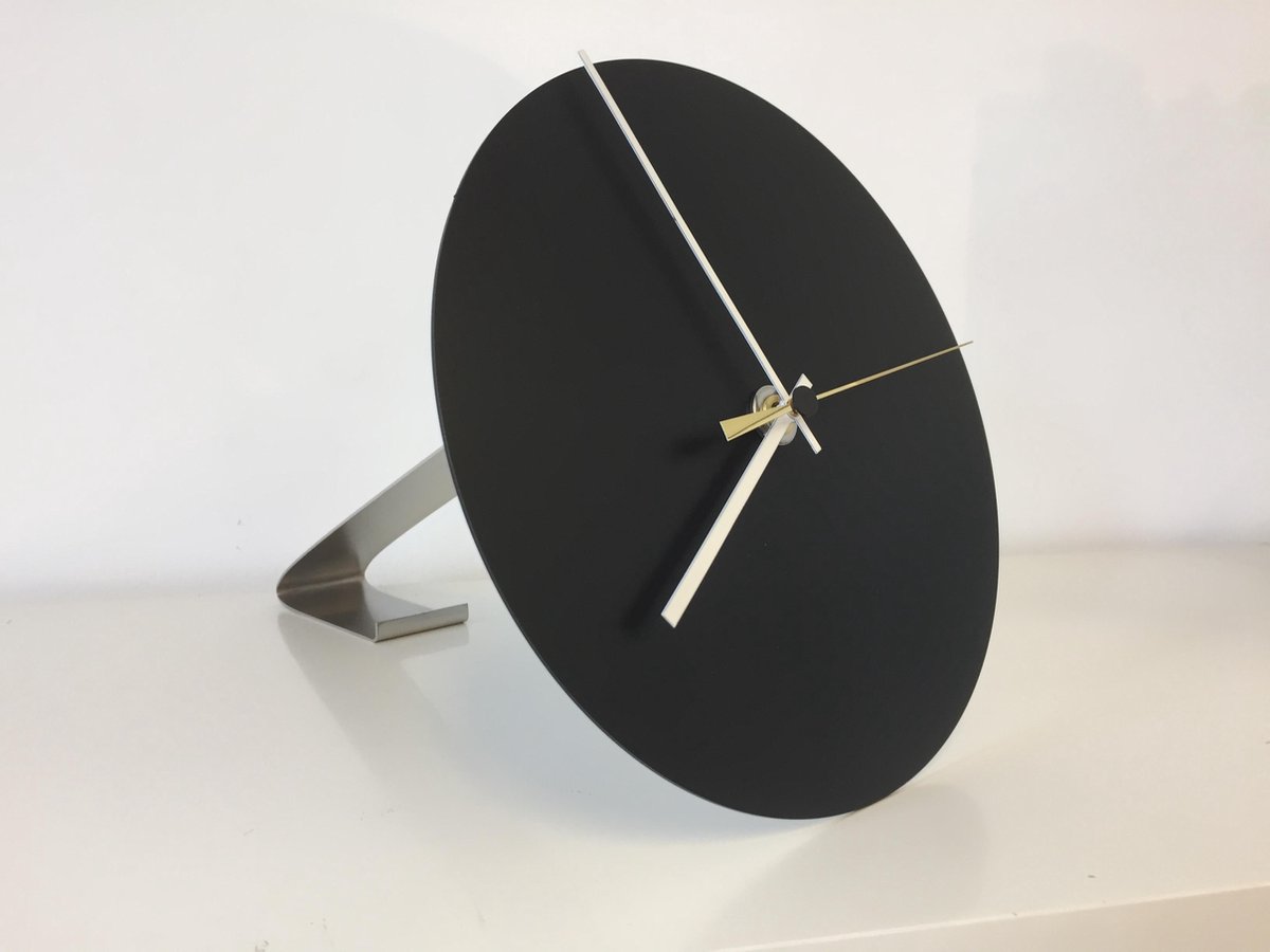 TAFELKLOK UMBRELLA BLACK & GOLD MODERN DESIGN