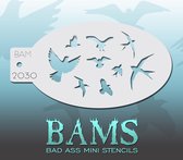 Bad Ass Stencil Nr. 2030 - BAM2030 - Schmink sjabloon - Bad Ass mini - Geschikt voor schmink en airbrush