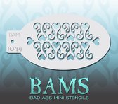 Bad Ass Stencil Nr. 1044 - BAM1044 - Schmink sjabloon - Bad Ass mini - Geschikt voor schmink en airbrush