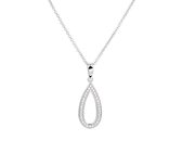 Glams Ketting Zirkonia 1,3 mm 42 + 3 cm - Zilver