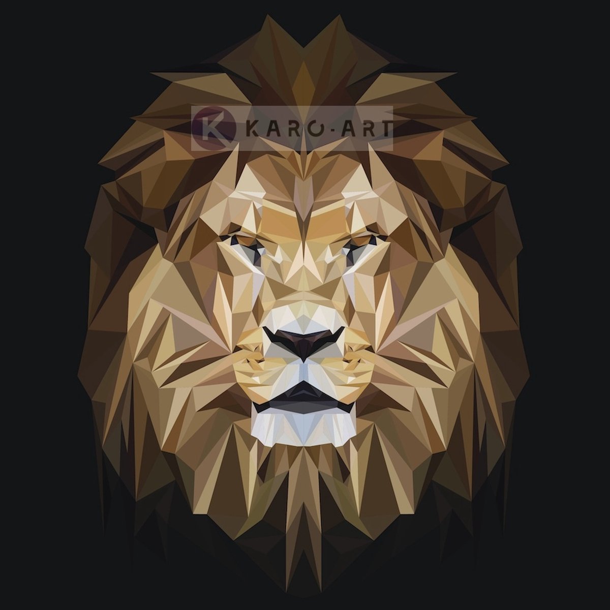 karo-art Afbeelding op acrylglas - Leeuw, digitaal , Beige bruin , 3 maten , Premium print Multikleur