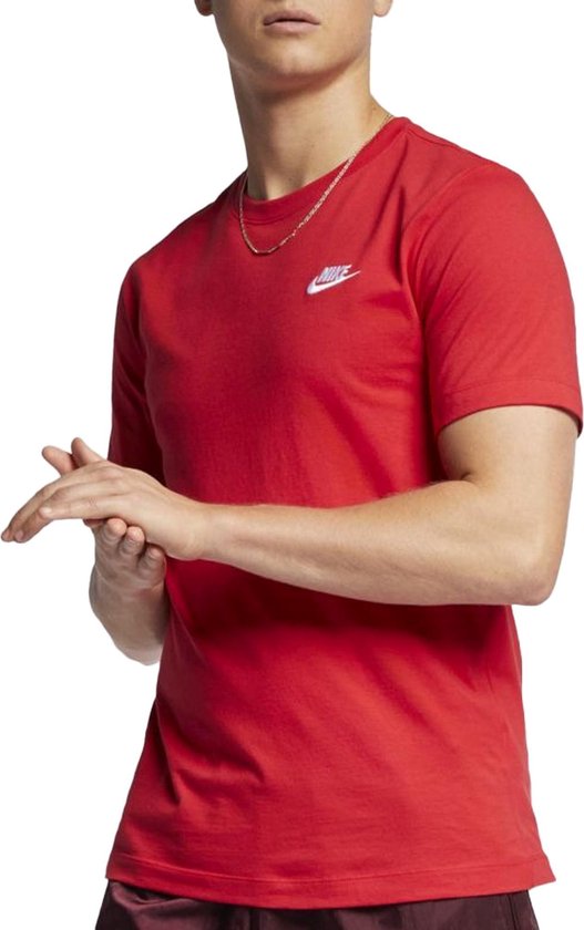 Nike Club Tee - Tshirt - Rouge - Homme - taille L | bol.com