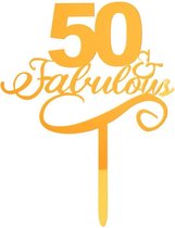 Cake- Taart Topper 50 & fabulous goud
