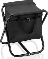 Opvouwbare stoel met koeltas zwart 26 x 34 x 32 cm - Campingstoelen - Opvouwbare stoelen - Koeltassen