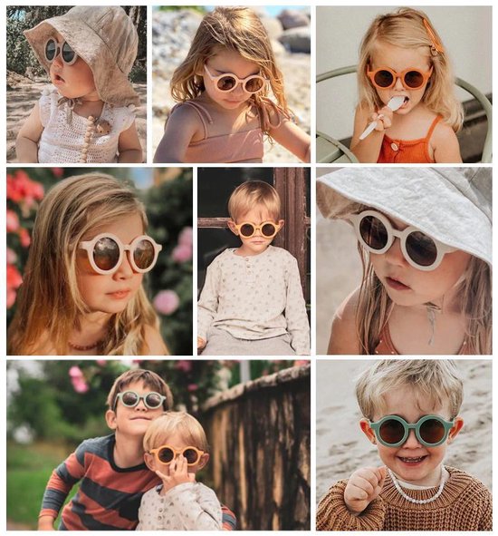 Kinder Zonnebril - Mat Oudroze - Vintage - UV400 - Fashion Favorite van Merkloos — afbeelding 4
