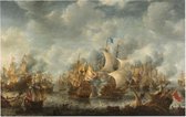 Slag bij Terheide, Jan Abrahamsz. Beerstraten - Foto op Forex - 120 x 80 cm