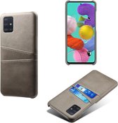 Samsung Galaxy A71 Telefoonhoesje | PU Leren Back Cover | Pasjeshouder | Grijs