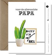 Tallies Cards - greeting  - wenskaarten - Papa - Plant  - Set van 4 ansichtkaarten - vaderdag - vader - papa - Inclusief kraft envelop - 100% Duurzaam