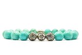 Beaddhism - Armband - Big Turquoise - Zilver - Yasa 3 - 10 mm - 22 cm