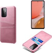 Samsung Galaxy A72 Telefoonhoesje | PU Leren Back Cover | Pasjeshouder | Lichtroze