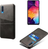 Samsung Galaxy A50 Telefoonhoesje | PU Leren Back Cover | Pasjeshouder | Zwart