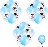 30 Ballonnen Happy Birthday - Verjaardag Jongen - Versiering - Blauw
