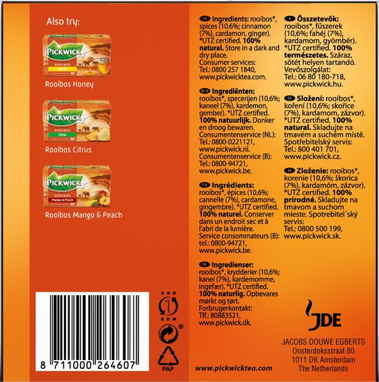 Pickwick Original Rooibos Thee Voordeelverpakking - 6 x 40 theezakjes