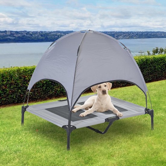 Chaise longue pour Chiens avec toit ouvrant - Brancard pour chien avec tente  solaire -... | bol
