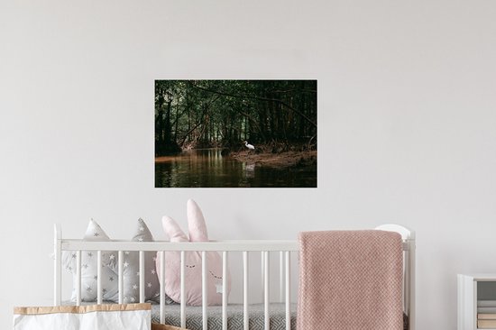 Stickers Stickers muraux - Héron - Forêt - Lac - 60x40 cm - Film adhésif