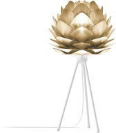 Umage Silvia tafellamp Brushed Brass - Mini Ø 32 cm + Tripod wit