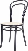 Fameg Vienna Thonet No. 14 - Houten bistrostoel met rotan zitting - Zwart