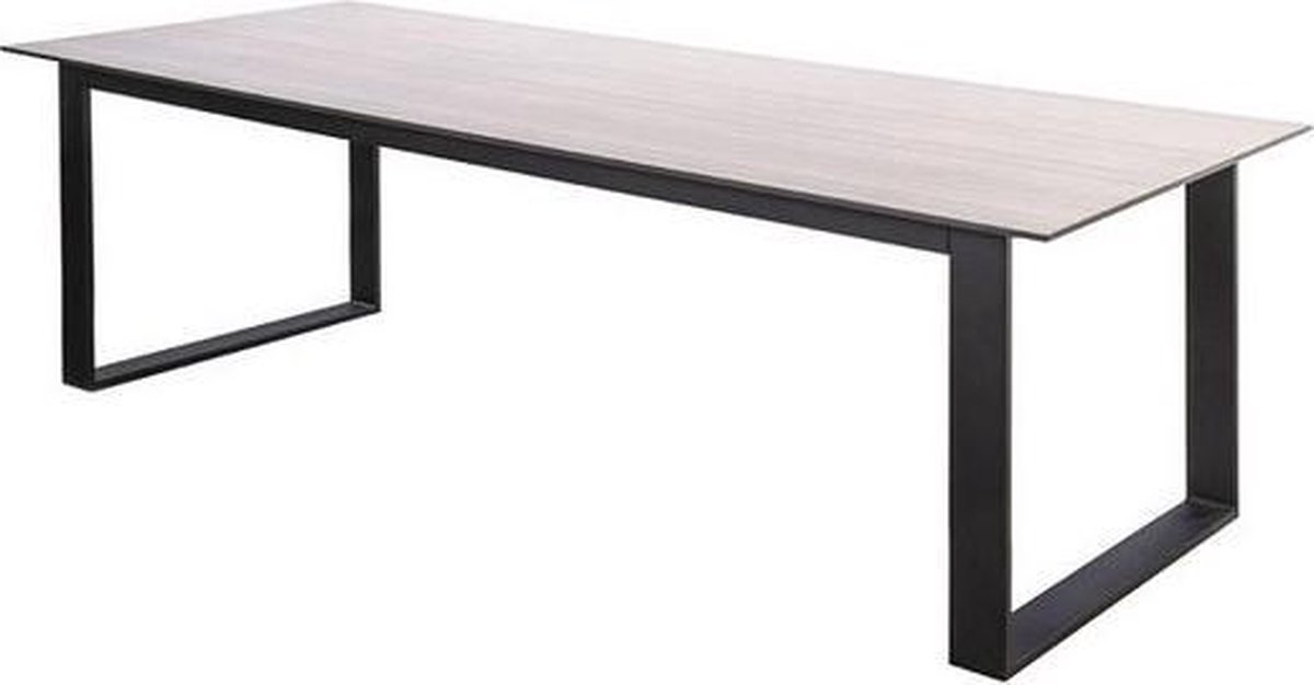 Yoi - Teeburu table 240x100cm. alu black/travertin