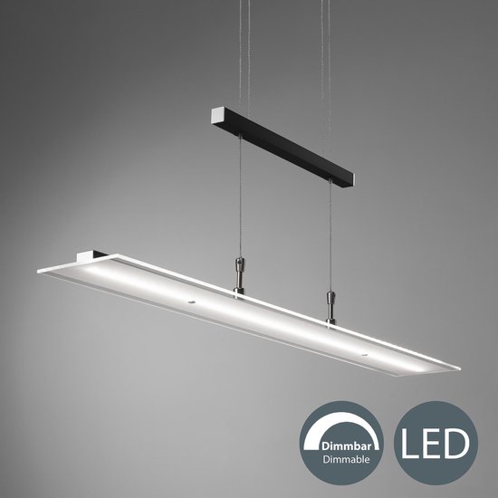 B.K.Licht I Plafonnier LED moderne 43,8 Watt I lampe de salon 3000 K blanc chaud I LED-Frame finition noire 
