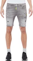 My Brand - Neon Yellow Denim Grey Shorts - Grijs - Maat: 29