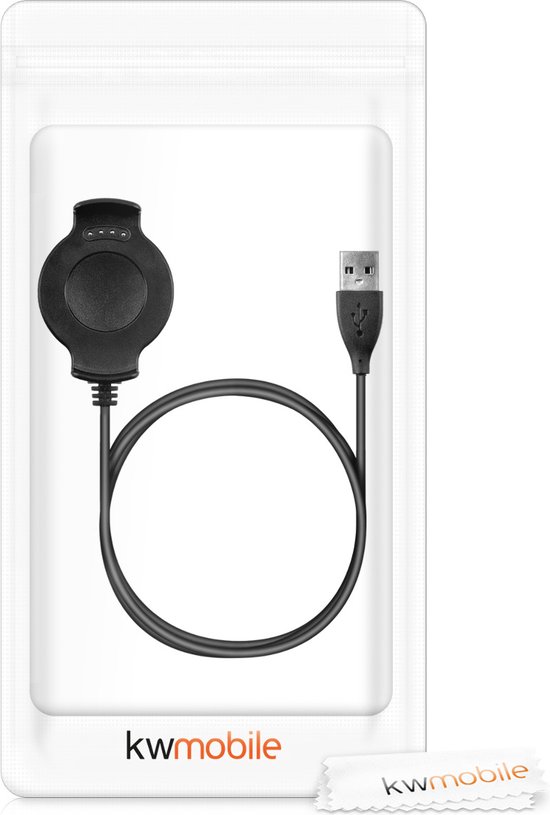 Câble de charge USB kwmobile pour montre Huawei 2 - Câble de suivi de la condition physique - Noir