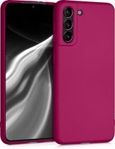kwmobile telefoonhoesje geschikt voor Samsung Galaxy S21 - Hoesje voor smartphone - Back cover in metallic roze