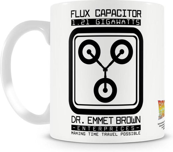 Foto: Back to the future mok beker dr emmett brown flux capacitor wit multicolours