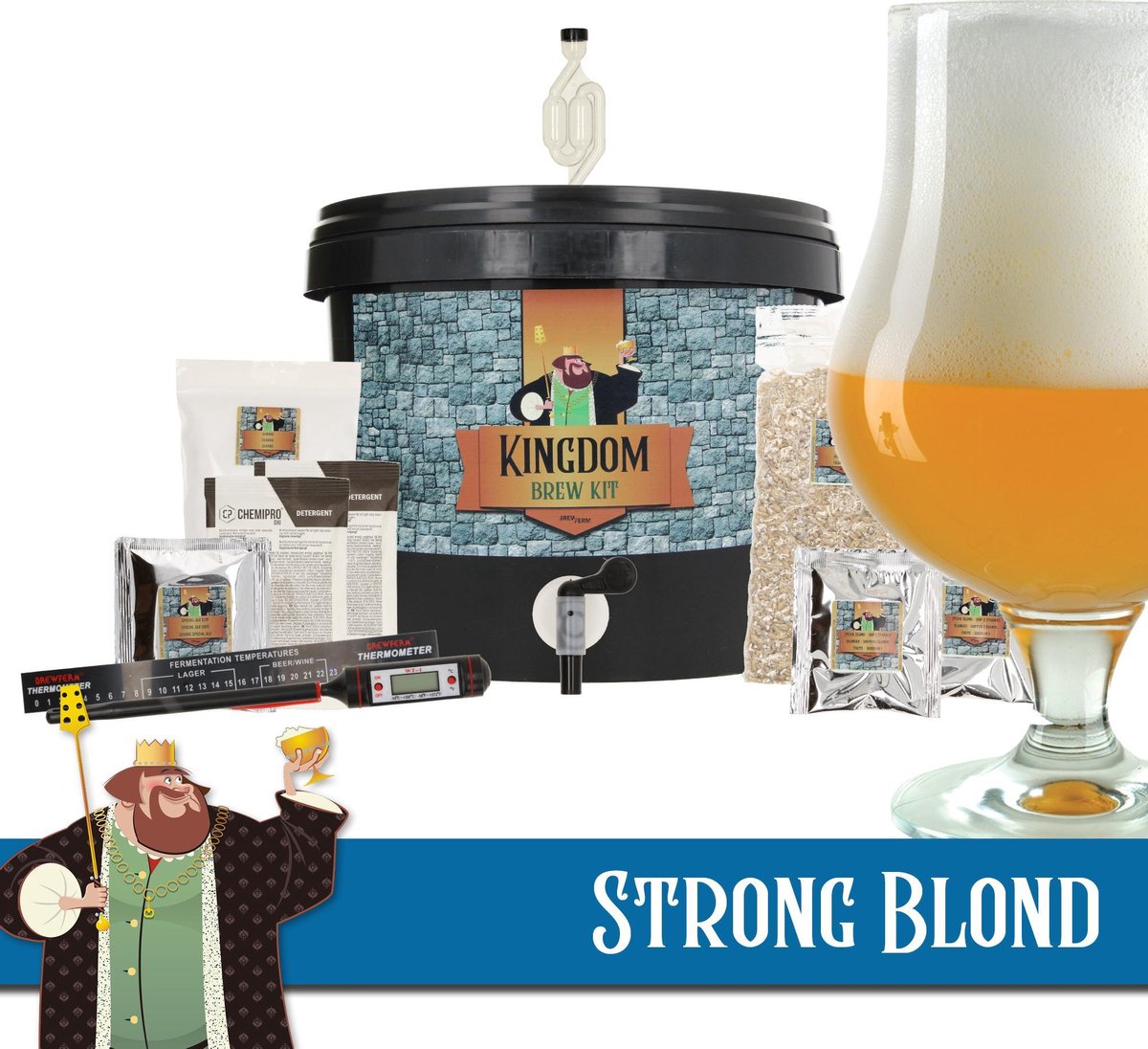 KINGDOM Bierbrouwpakket - startpakket - Strong Blond - zelf bier brouwen - starterspakket bier brou