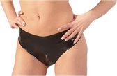 LateX – Latex Slipje met Open Kruis en Achterwerk voor een Gemakkelijke Toegang One Size – Zwart