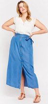 LOLALIZA Maxi tencel rok - Blauw - Maat 36