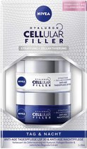 NIVEA Hyaluron Cellular Filler + Firming Day and Night Care Set 2-Pack (2 x 50 ml) Protective Day Cream with Sun Protection Factor 30 & Night Cream