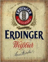 Metalen Bord Duitse Bieren Erdinger Weissbier