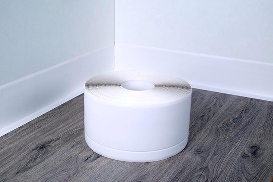 Quest Zachte Plint zonder plakband - 70 mm x 20 mm - Afwerkstrip, brede vouwstrip - voor muren, vloeren - PVC, flexibel, waterdicht, decoratief (Lichtbruin, 25m