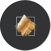 Muismat Goud Geverfd - Gouden verfstrepen op een zwarte achtergrond Muismat rond - 20x20 cm - Muismat met foto