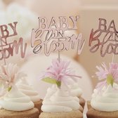 Baby in Bloom - Cupcake Topper - Babyshower - Baby -Newborn - Gender Reveal - Ginger Ray - Roze - Cupcake - Decoratie