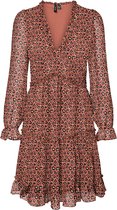 Vero Moda Dames WONDA 7/8 FRILL SHORT DRESS Mocha Bisque jurk - Maat M