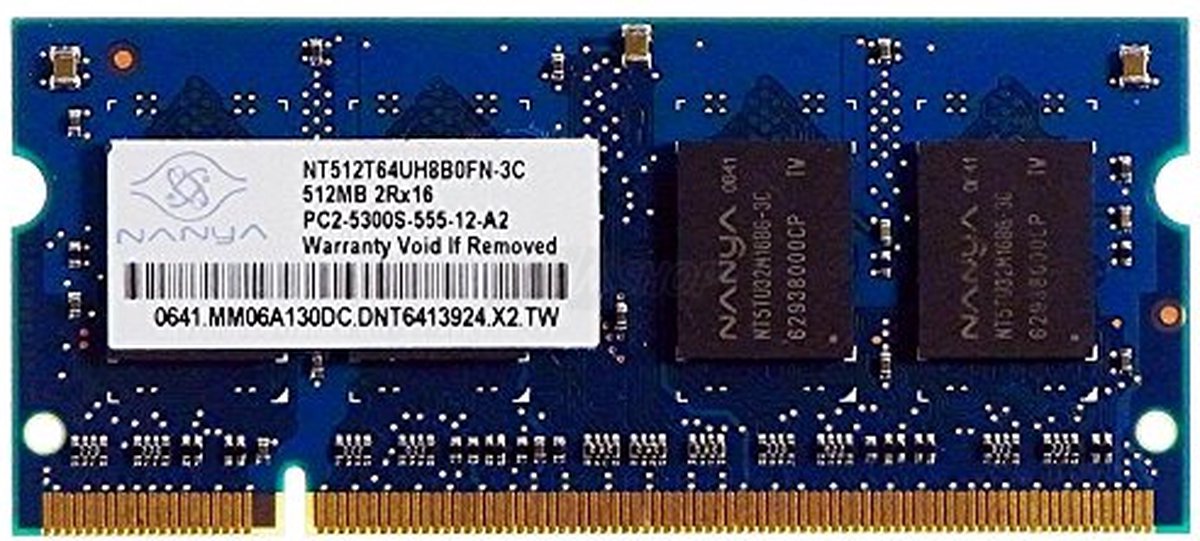 512 MB Nanya NT512T64UH8B0FN-3