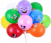 10 stuks  Latex Ballonnen  -  Leuke Grappige set  - vrolijke gezichten - smileys - verjaardag - feest- kinder verjaardag -thema ballonnen party