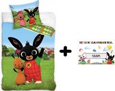 Bing het konijn peuter dekbedovertrek 100x135cm | 100% katoen met deur naamsticker