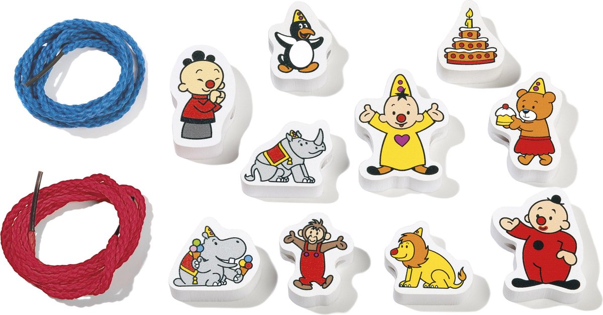 Bumba houten speelgoed rijgkralen - leer rijgen met Bumba de clown studio 100 - vanaf 3 jaar - Bambolino Toys — afbeelding 7
