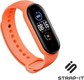 Siliconen Smartwatch bandje - Geschikt voor  Xiaomi Mi band 5 / 6  siliconen bandje - oranje - Strap-it Horlogeband / Polsband / Armband