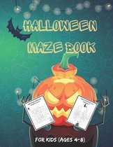 Halloween Maze Book For Kids Ages 4-8