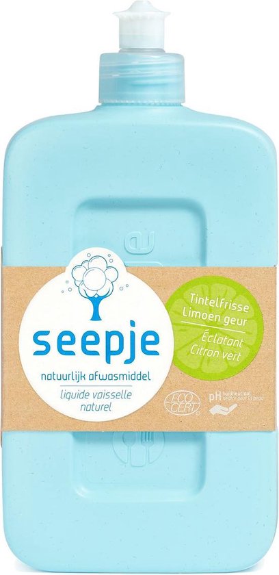 Seepje - Natuurlijk Afwasmiddel - Tintelfrisse Limoen Geur - 4 x 500 ML - Voordeelverpakking - Ecologisch