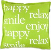 In The Mood Kussen Happy Print 50 x 50 cm - Div Kleuren - 2 stuks - Lime
