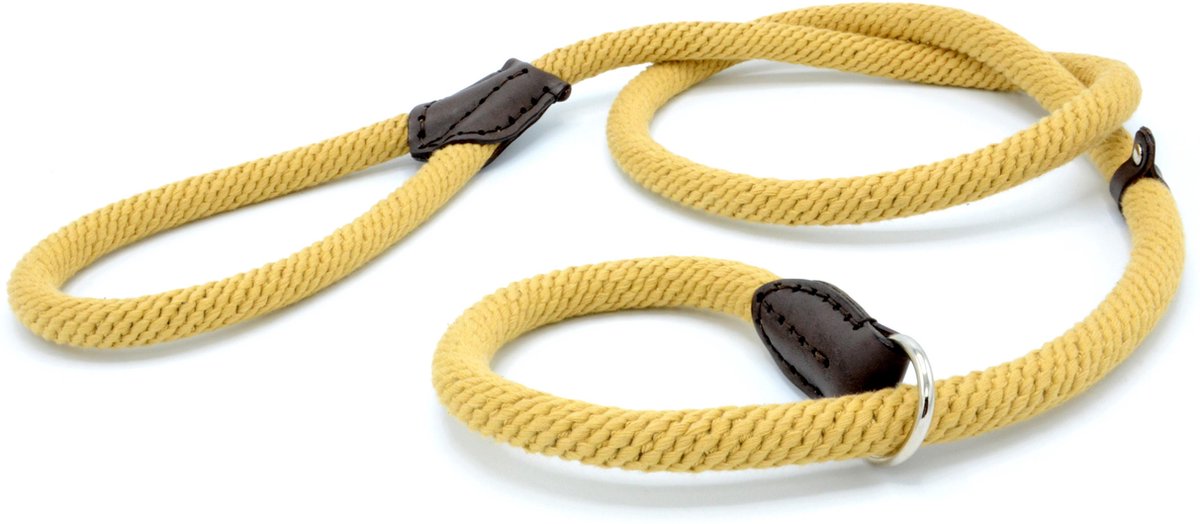 Sliplijn – 1.2 meter – Beige – Katoen – Hondenriem – Trainingslijn voor Honden – Touw – Touwlijn – Lijn – Made in Portugal