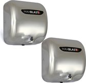 MAXBLAST Handdroger set 2x - RVS - 550W - Stil - Krachtig - 7 - 12 seconden - Handdrogers WC