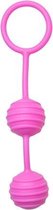 Roze Love balls met horizontale ribbels